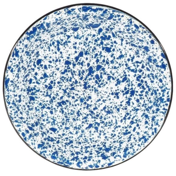 Speckled Blue Enamelware 12-Inch Dinner Plate Rustic Farmhouse Style - Picture 1 of 6